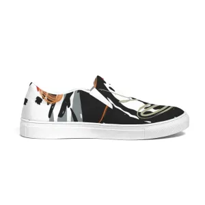 Uniquely You Womens Sneakers - Canvas Slip On Shoes, Multicolor Circular Print by inQue.Style