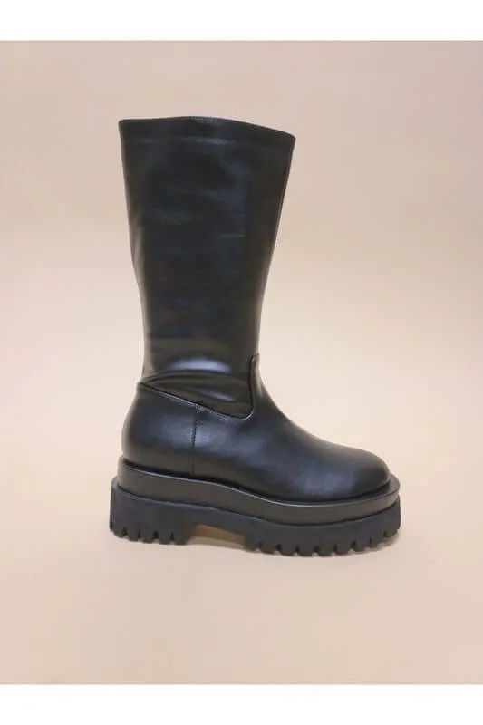 Vegan Leather Platform Boots