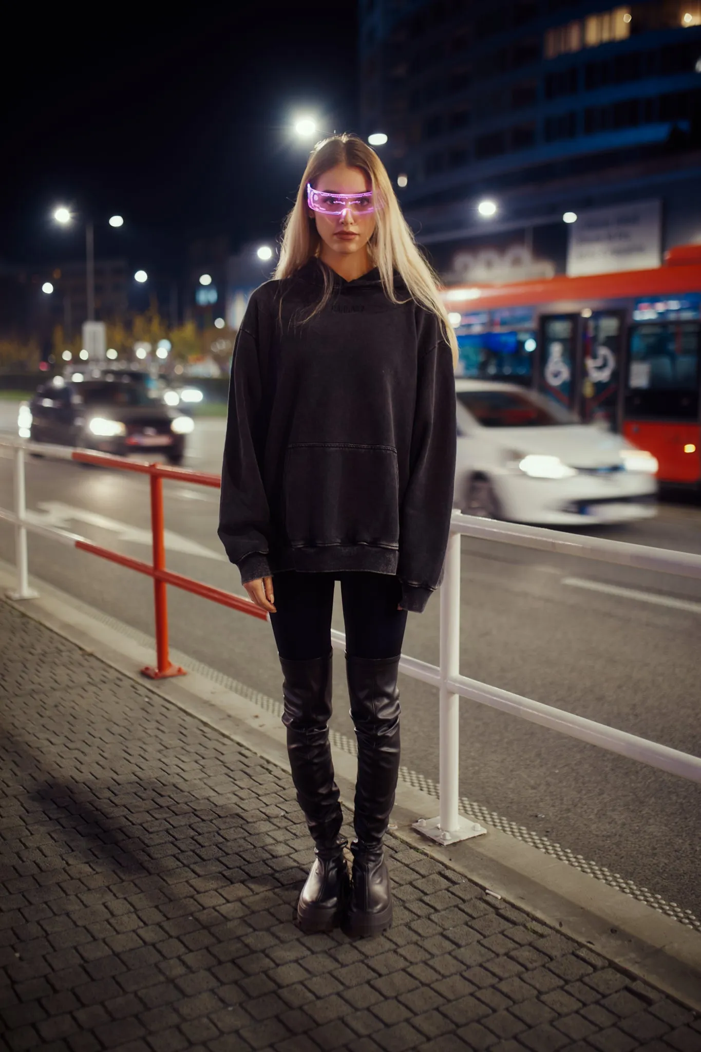 VENICE OVERSIZE HOODIE DENIM BLACK