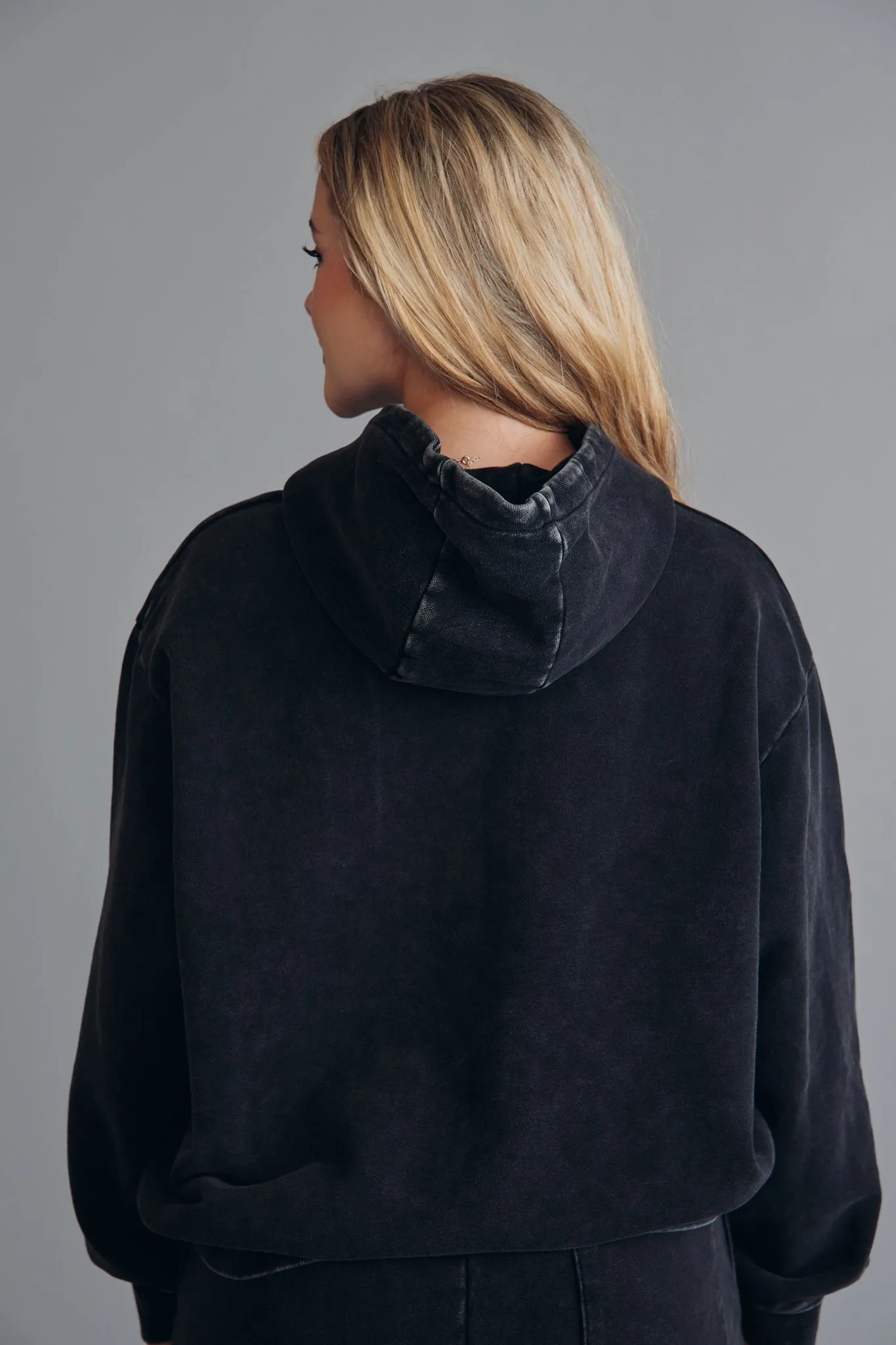 VENICE OVERSIZE HOODIE DENIM BLACK
