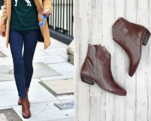 Vintage Ankle Booties Size 6 Short Riding Boots Chocolate Dark Brown Sz. 6