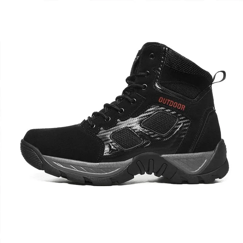 Warm High Top Boots Autumn Winter Men Desert Boots Leather Winter Casual Leather Lace Up Leather Wear-Resistant Men Boots