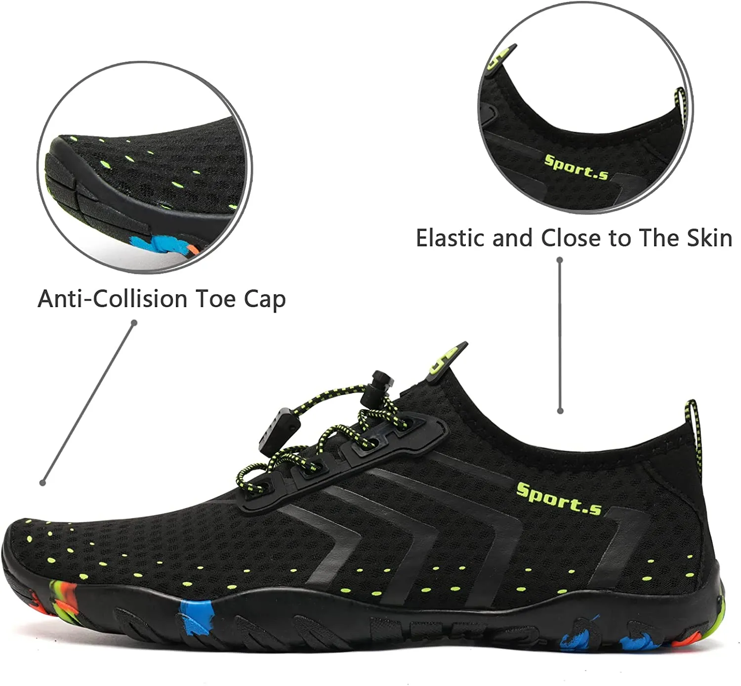 Wasserschuhe Herren Damen Barfußschuhe Strand Schwimmschuhe Schnelltrocknende Aqua Socken Poolschuhe für Surf Yoga Wassergymnastik