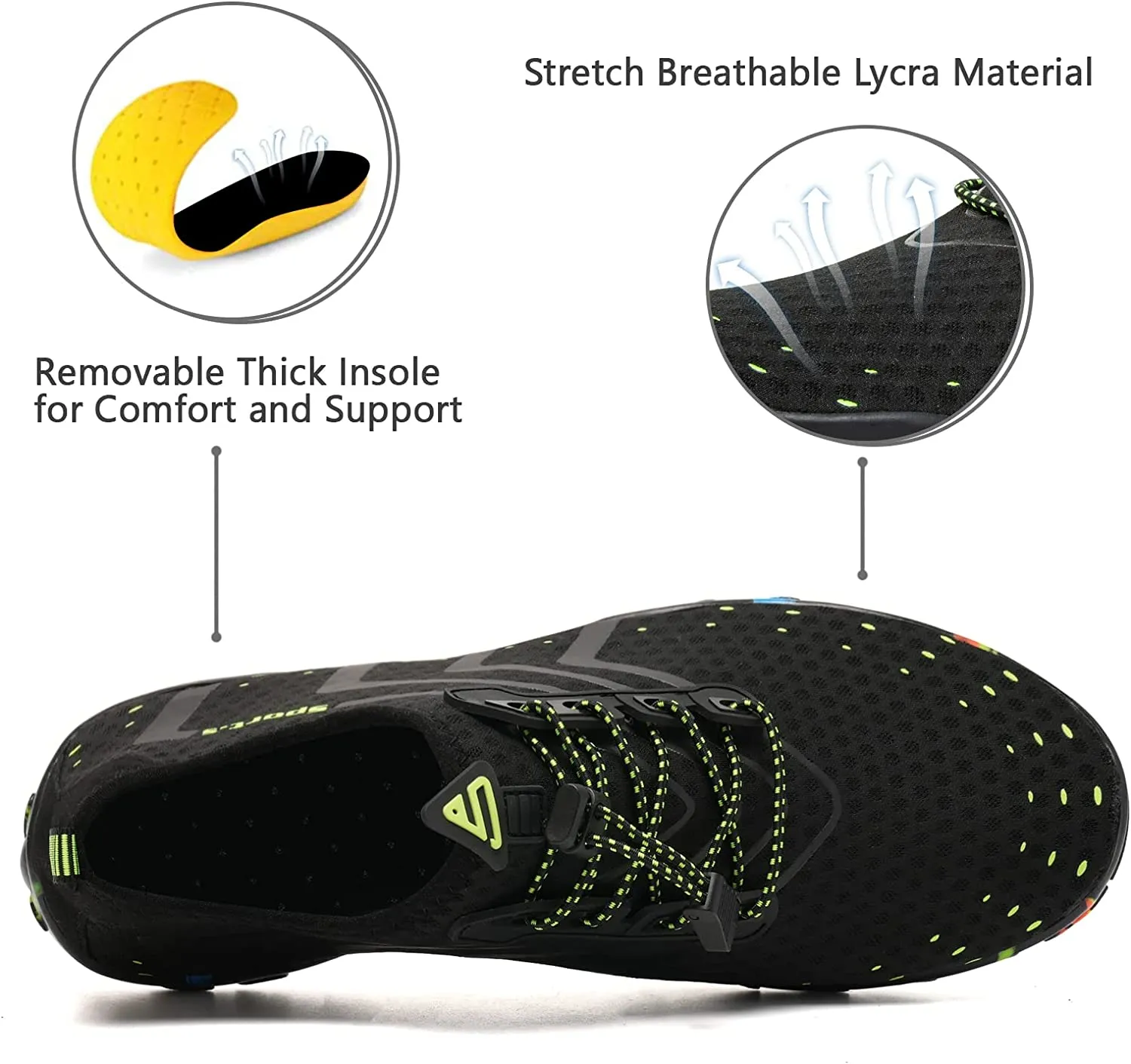 Wasserschuhe Herren Damen Barfußschuhe Strand Schwimmschuhe Schnelltrocknende Aqua Socken Poolschuhe für Surf Yoga Wassergymnastik