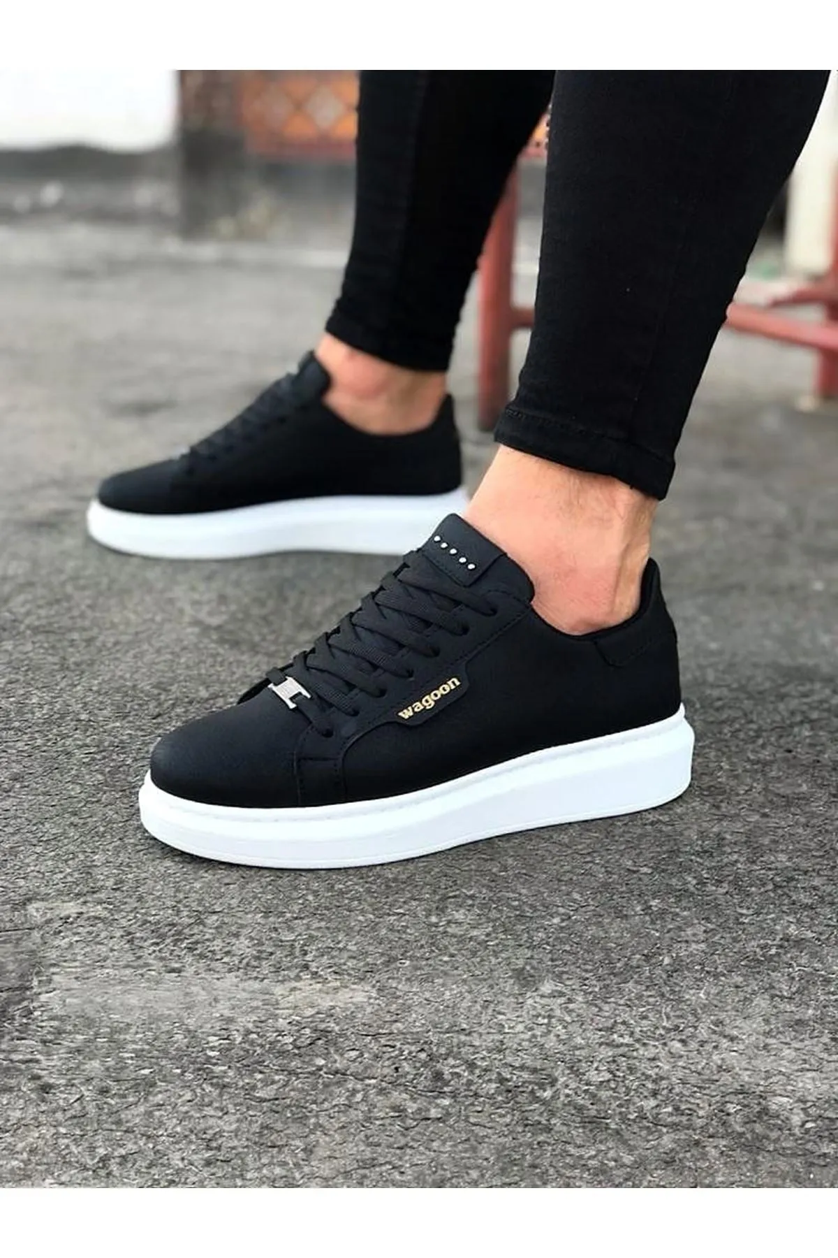 WG01 Black Men's Casual Shoes