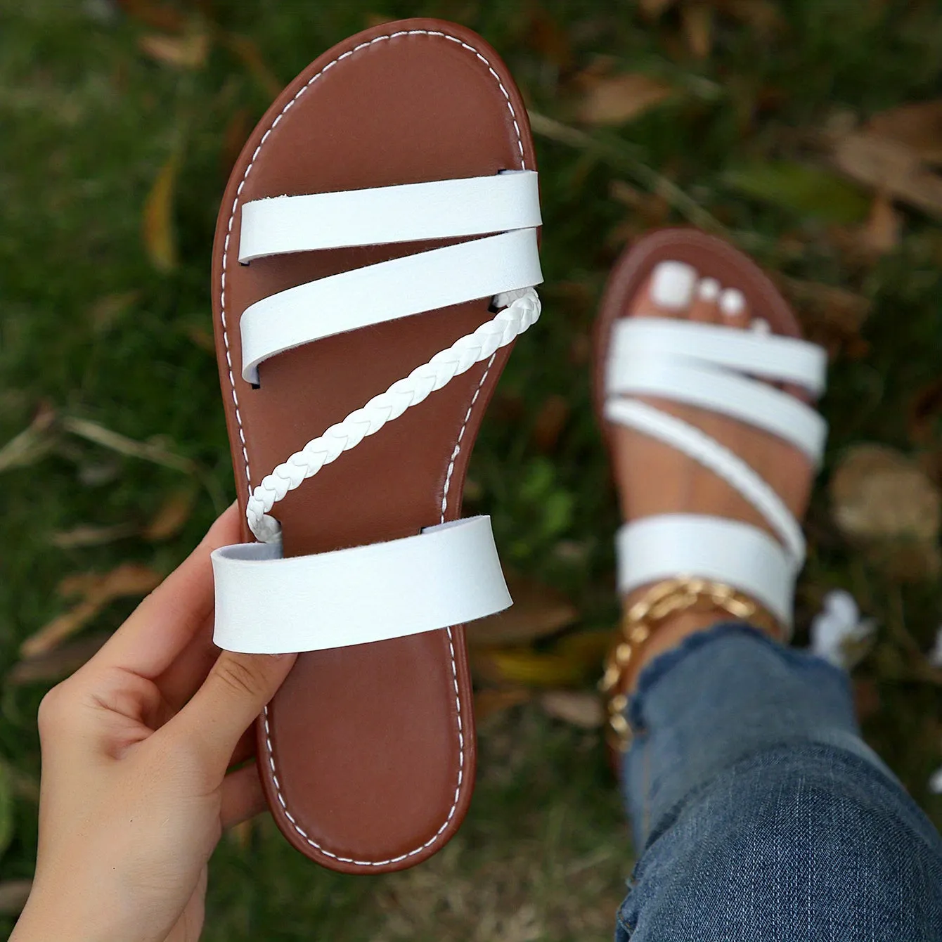 Women's Casual Flat Slide |  Open Toe Slip On Shoes