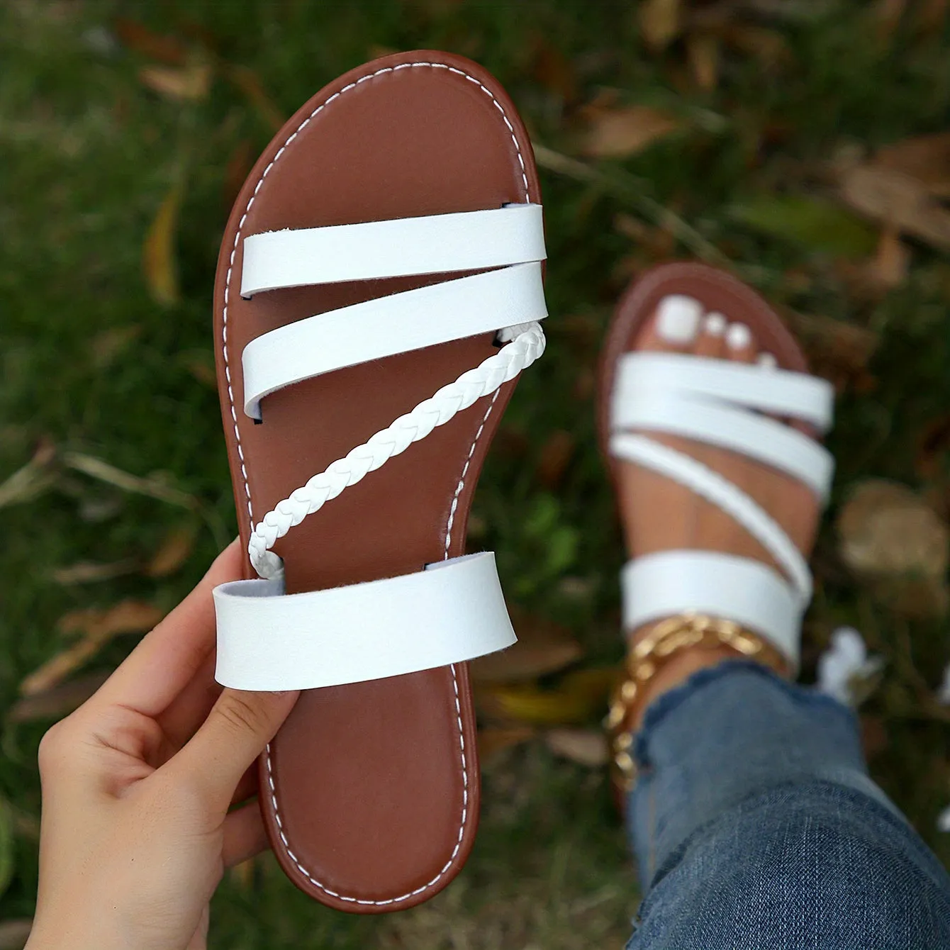 Women's Casual Flat Slide |  Open Toe Slip On Shoes