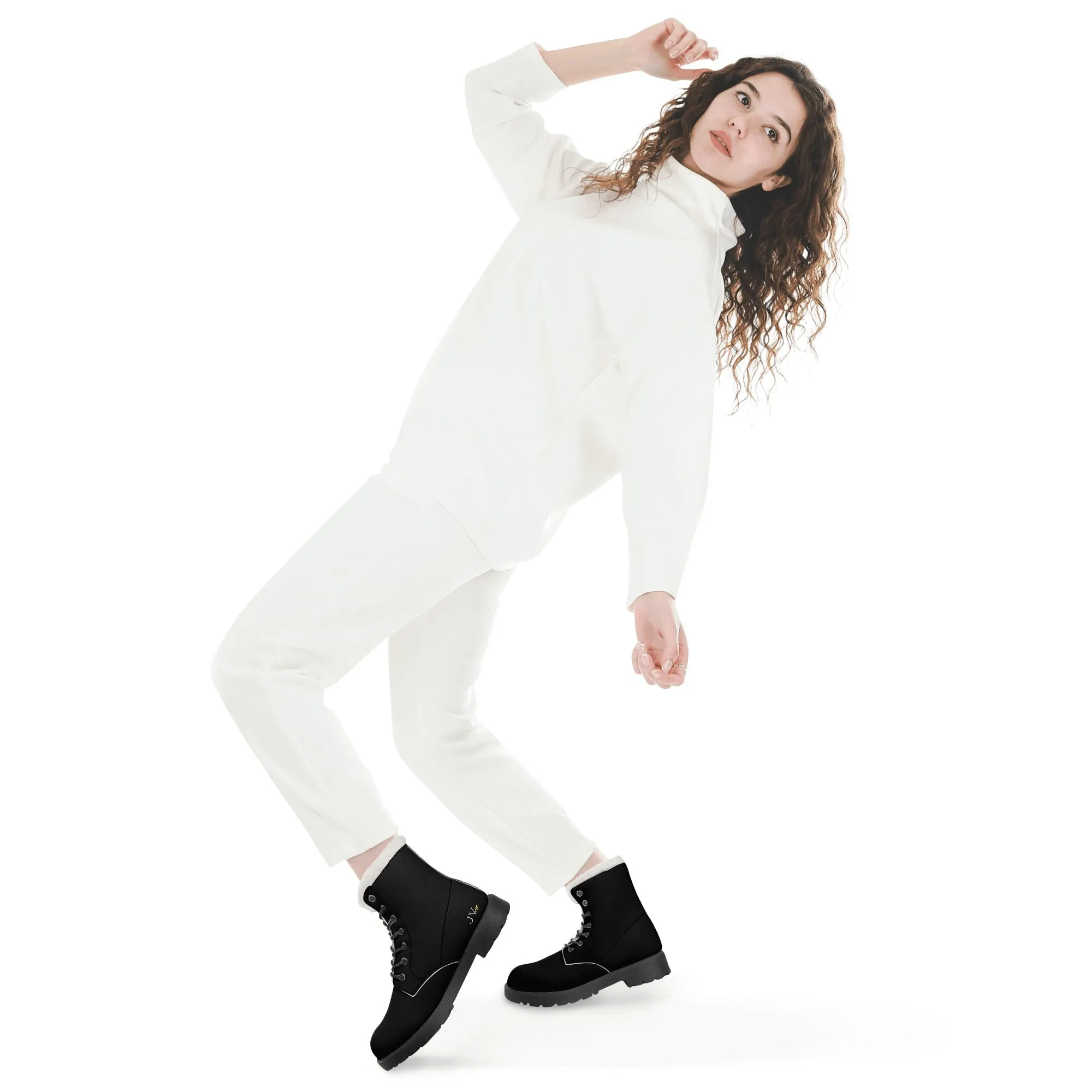 Womens Faux Fur Leather Boots