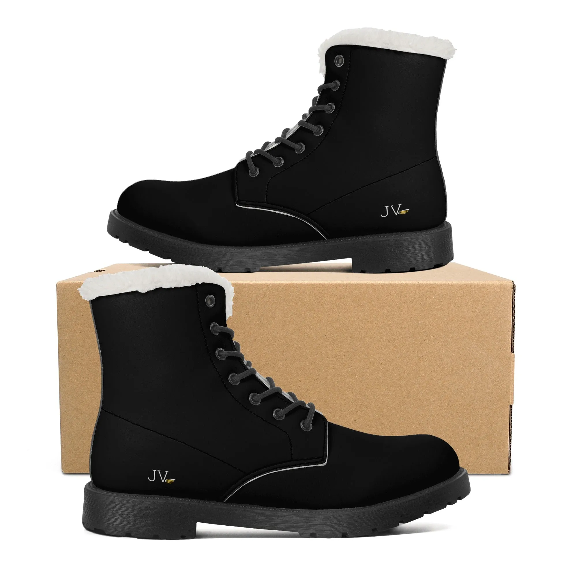 Womens Faux Fur Leather Boots