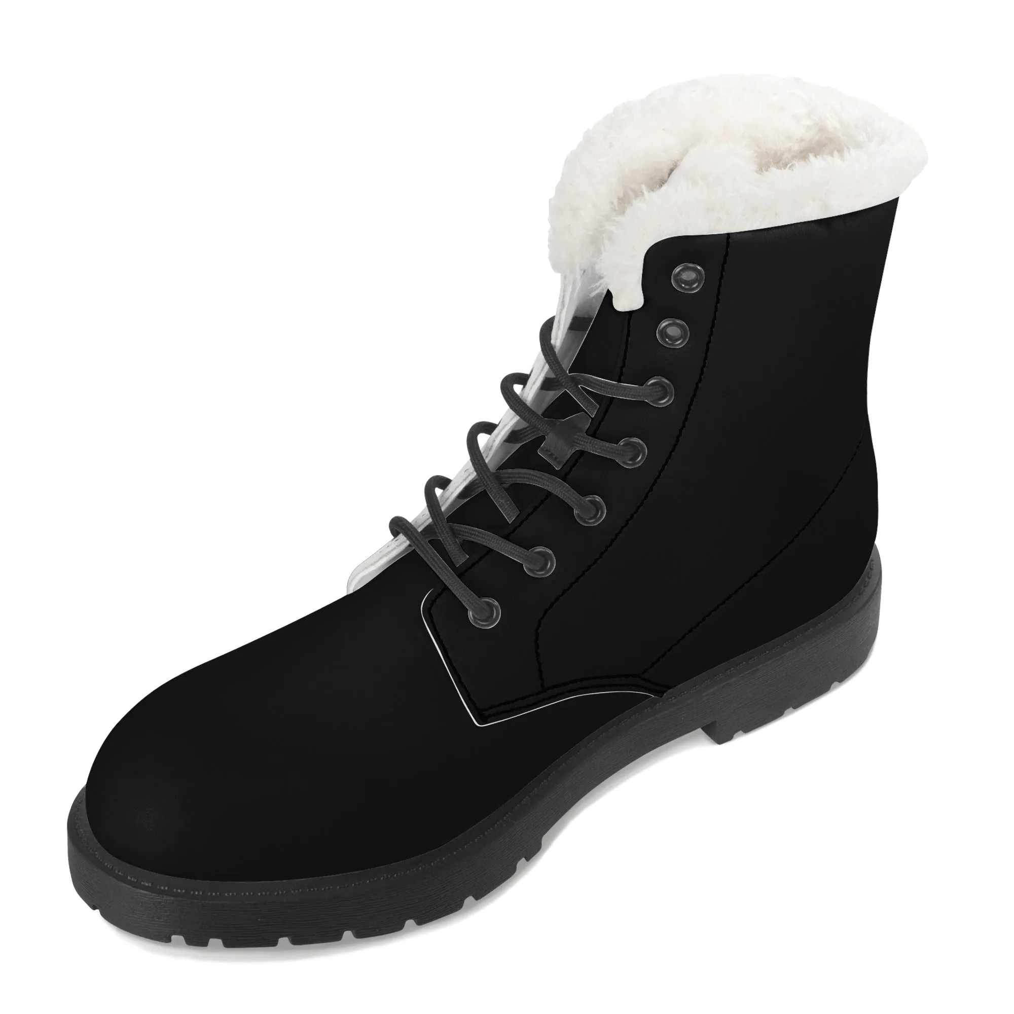 Womens Faux Fur Leather Boots