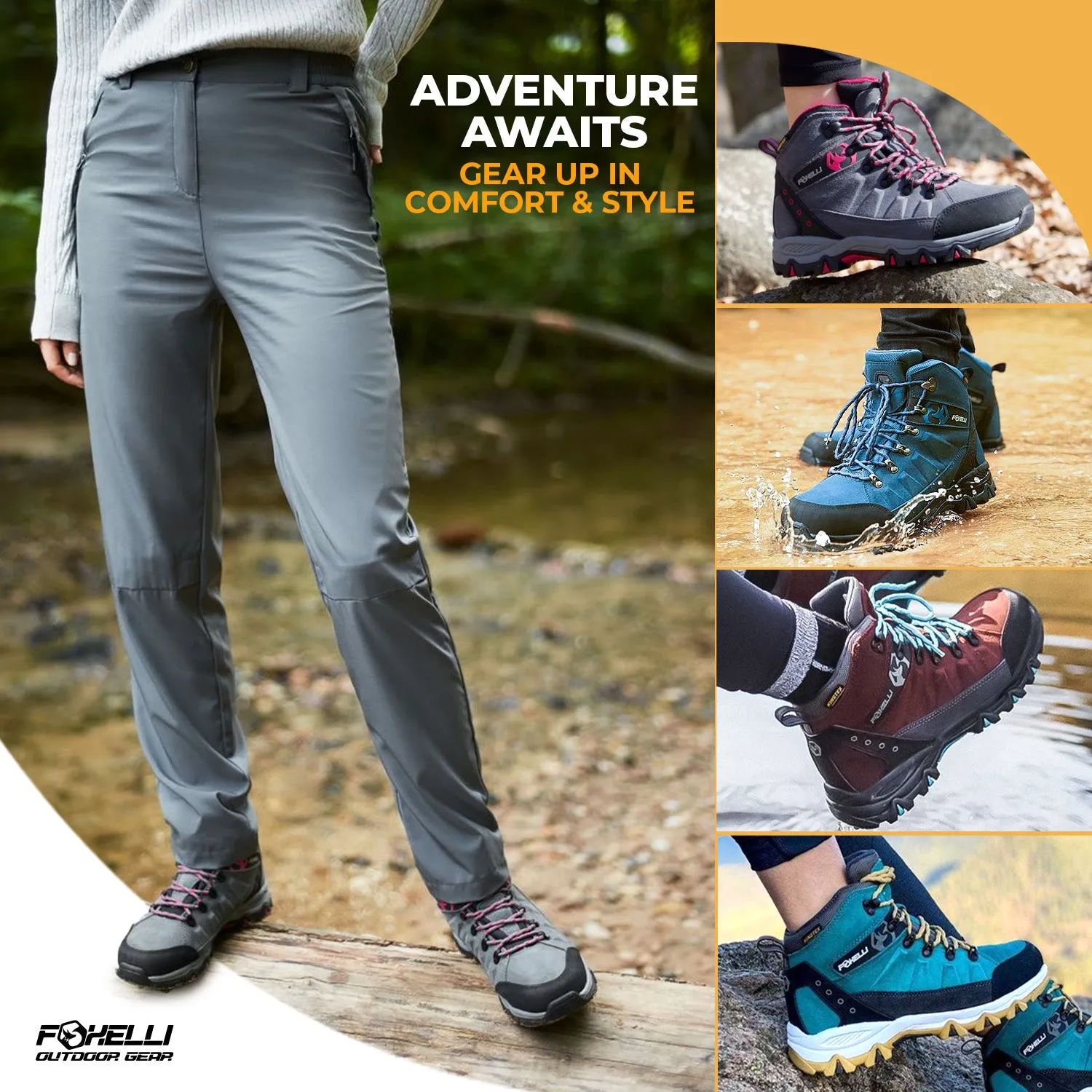 Women's Hiking Pants & Blue Boots