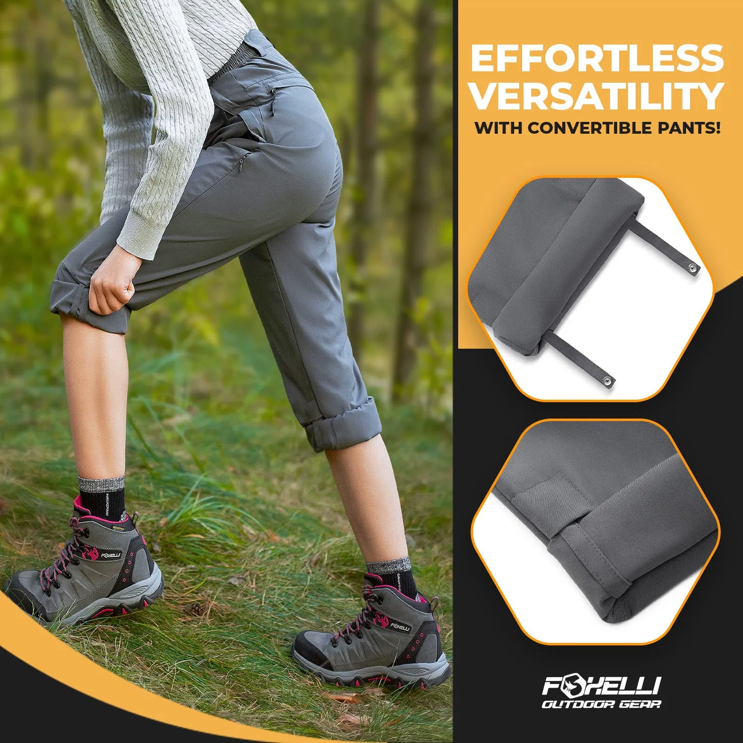 Women's Hiking Pants & Blue Boots