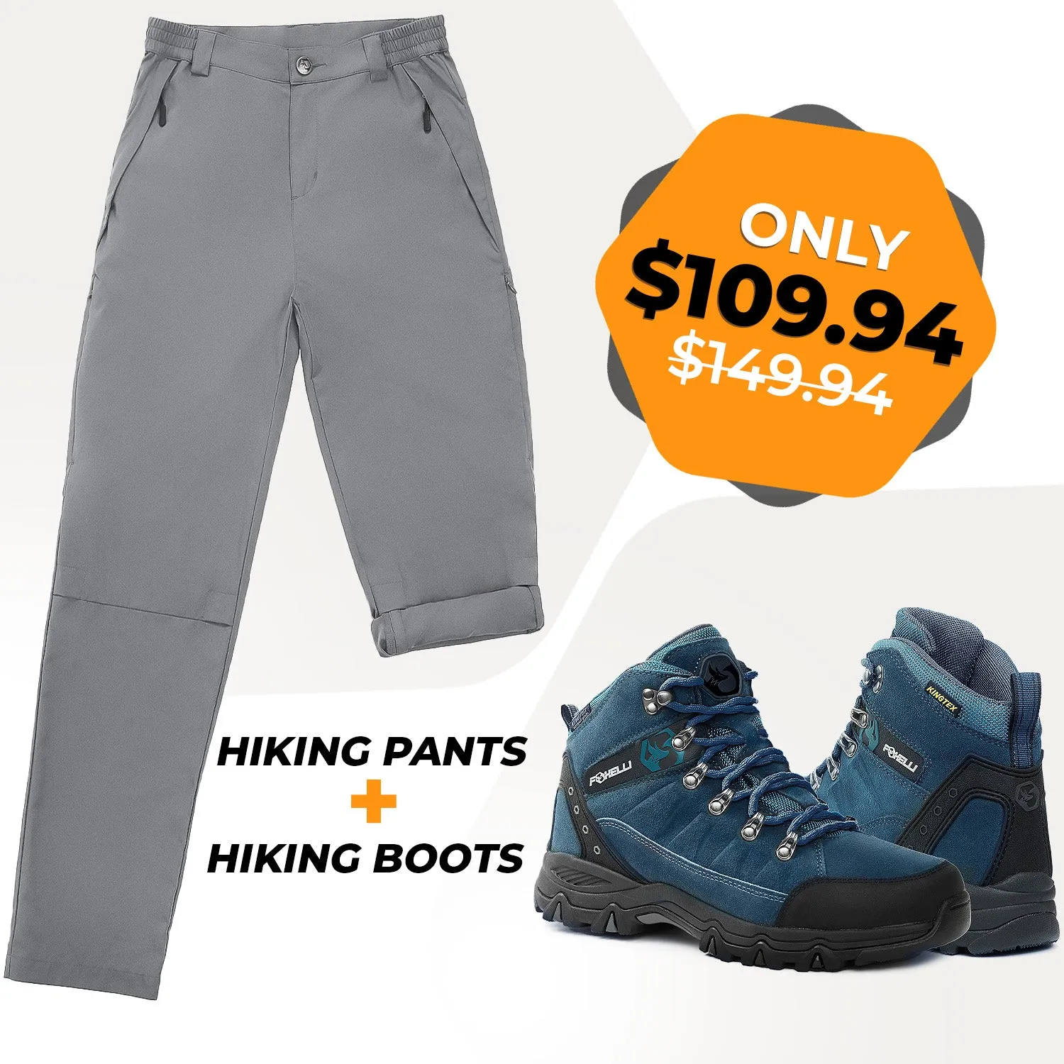 Women's Hiking Pants & Blue Boots