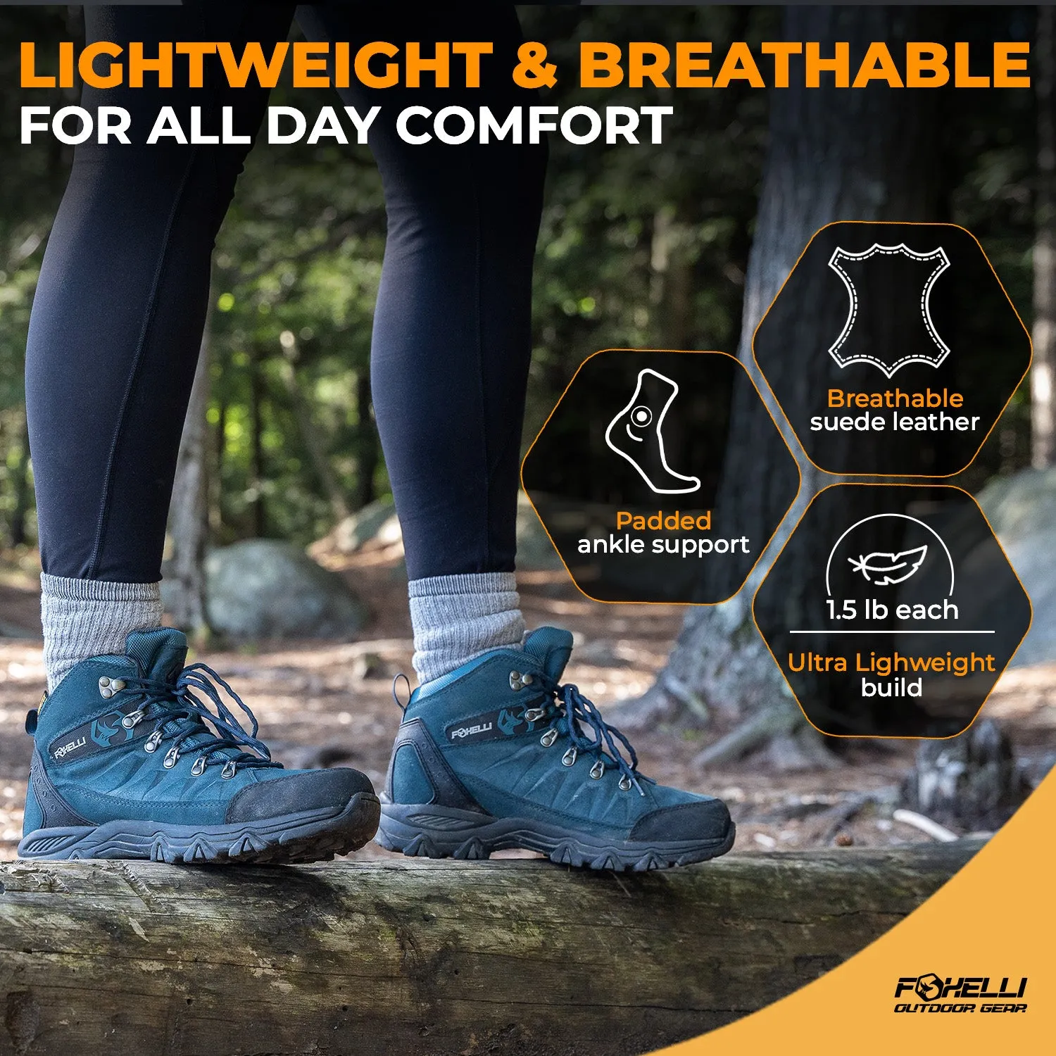 Women's Hiking Pants & Blue Boots