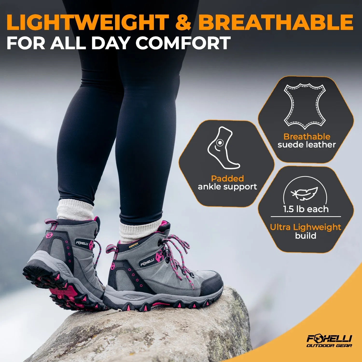 Women's Hiking Pants & Grey Boots