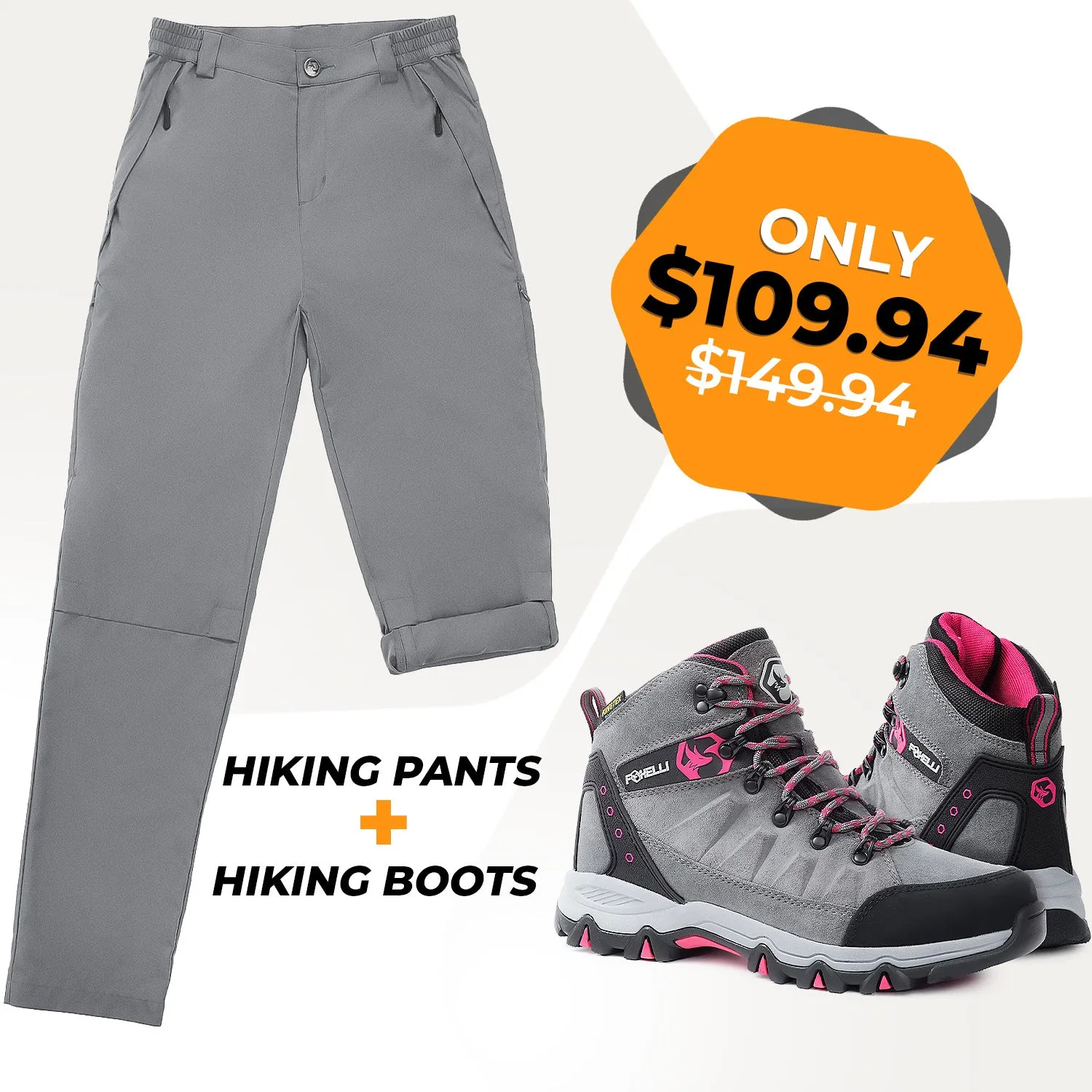 Women's Hiking Pants & Grey Boots