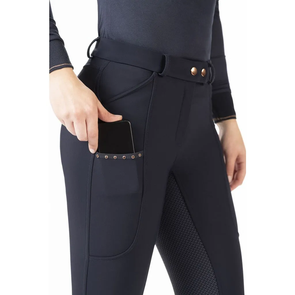 Women´s Winter Breeches Rosegold Glamour Style with Full Silicone Seat