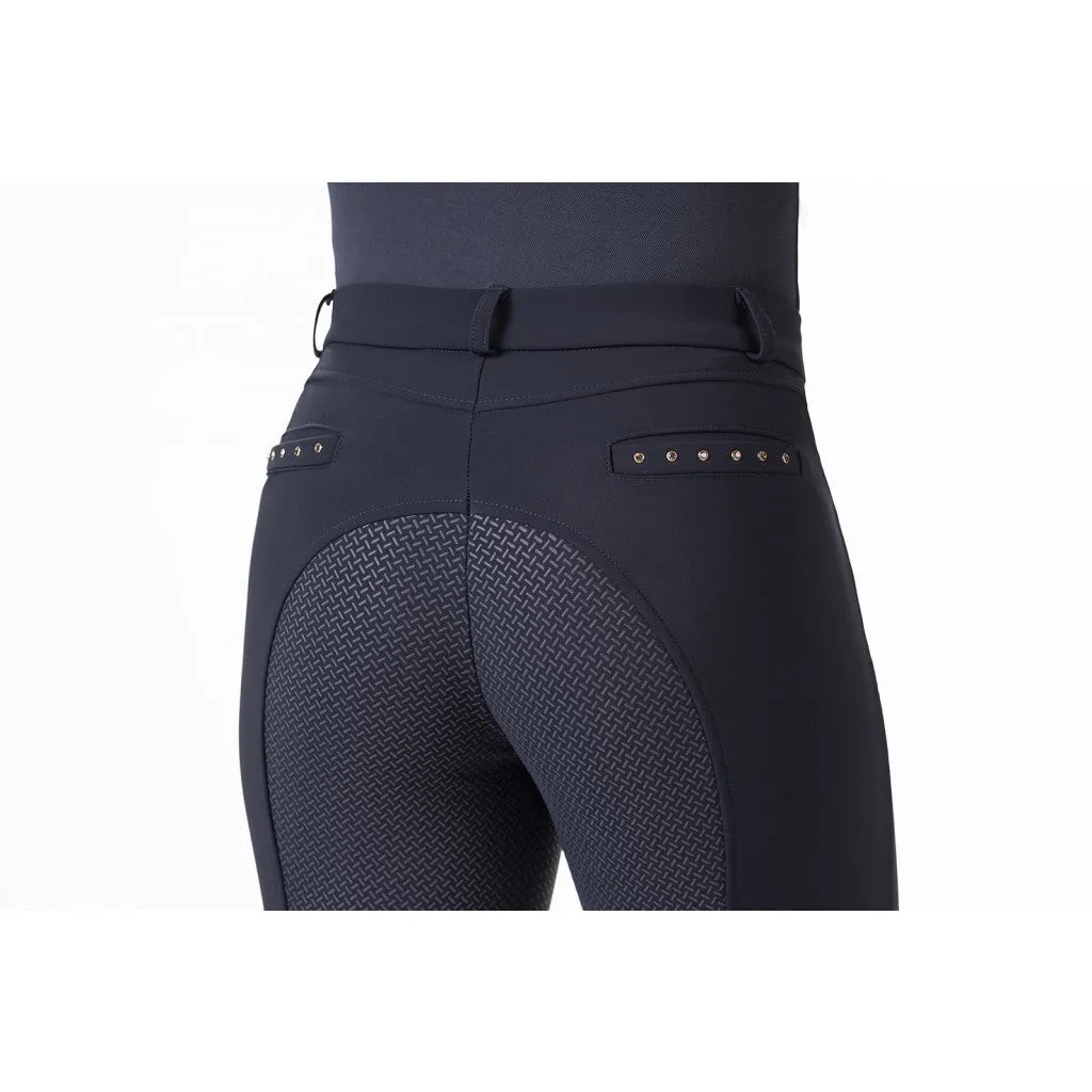 Women´s Winter Breeches Rosegold Glamour Style with Full Silicone Seat