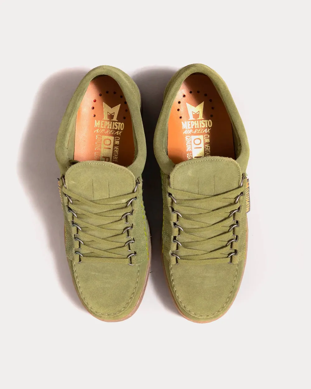 x Oi Polloi Rainbow Velours Loden Low Top Sneakers