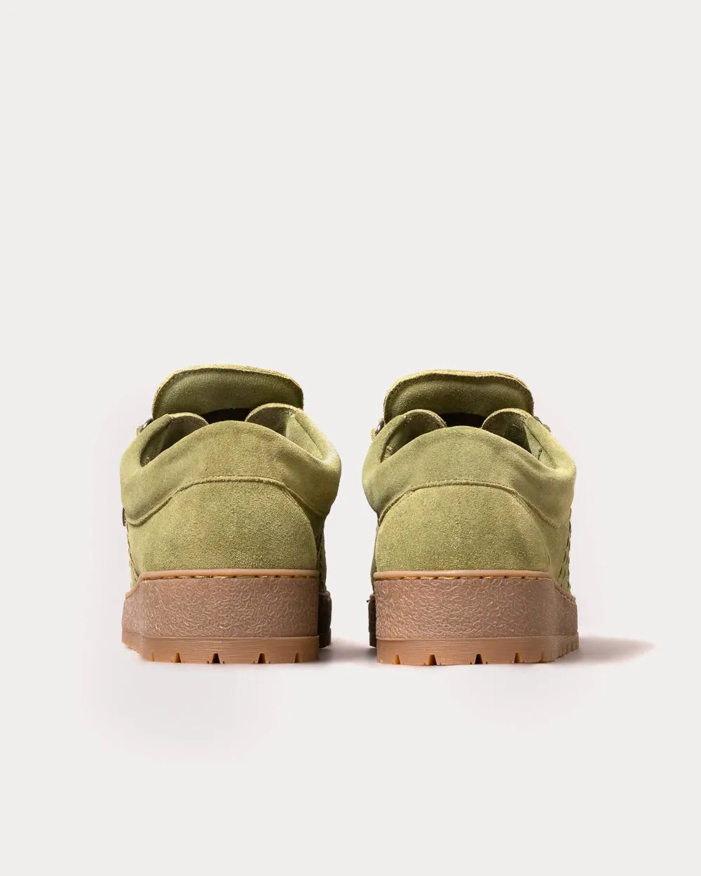 x Oi Polloi Rainbow Velours Loden Low Top Sneakers