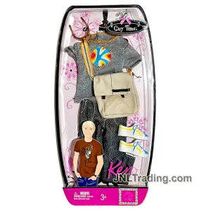 Year 2007 Barbie Ken Fashion Fever Series Accessory Pack - GUY TIME CASUAL OUTFIT L9797 with Sunglasses, Satchel Bag and Shoes