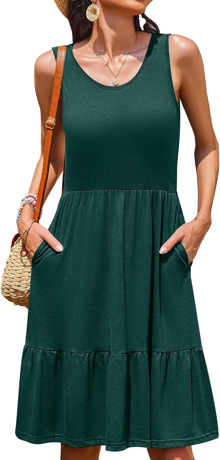 Zeagoo Women Summer Dresses Sleeveless Casual Tank Dress