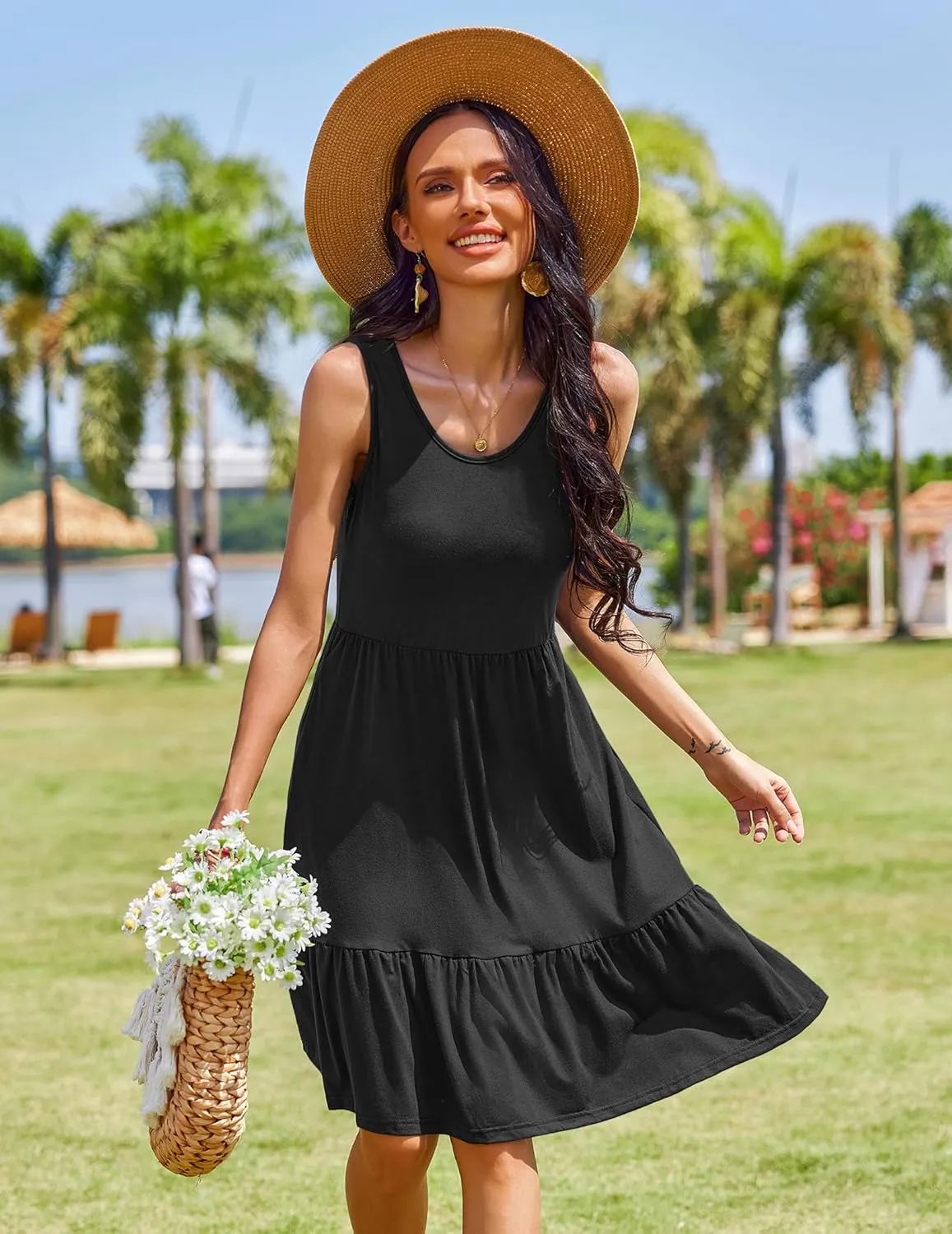 Zeagoo Women Summer Dresses Sleeveless Casual Tank Dress