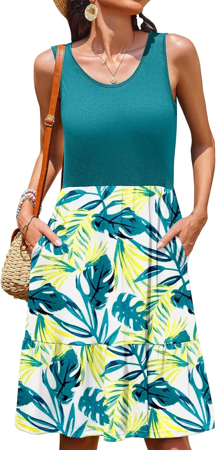 Zeagoo Women Summer Dresses Sleeveless Casual Tank Dress