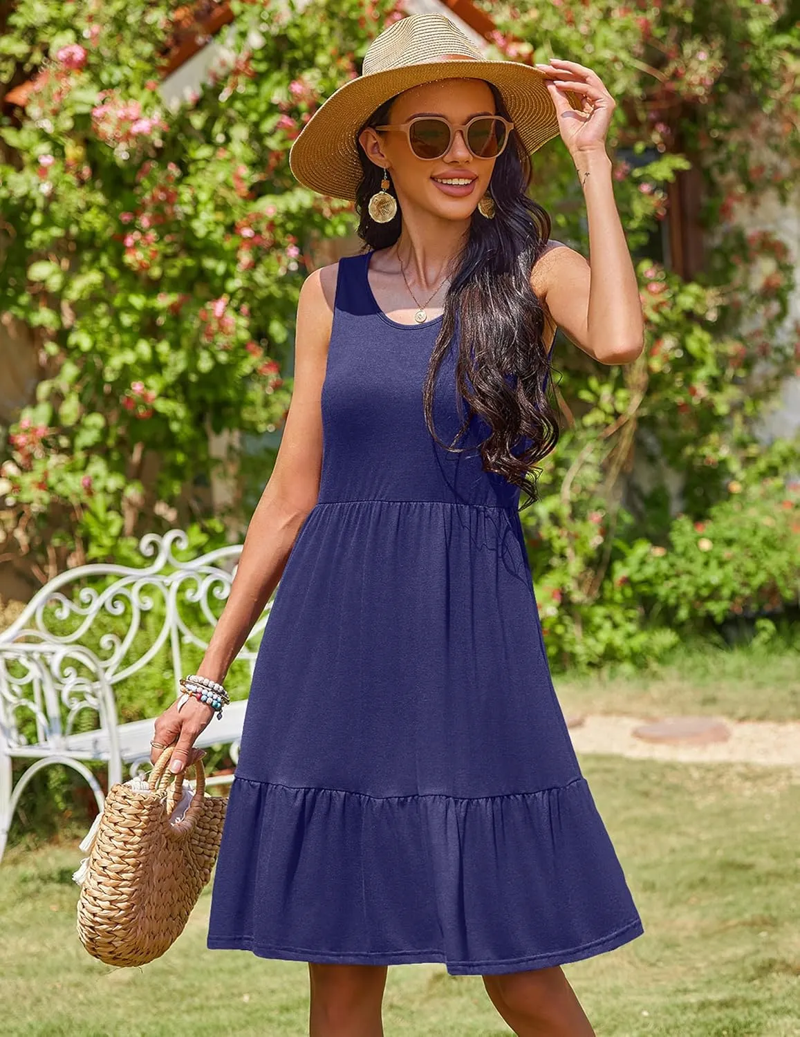 Zeagoo Women Summer Dresses Sleeveless Casual Tank Dress
