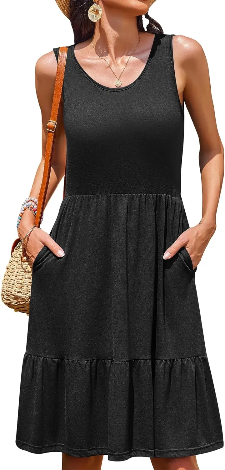 Zeagoo Women Summer Dresses Sleeveless Casual Tank Dress