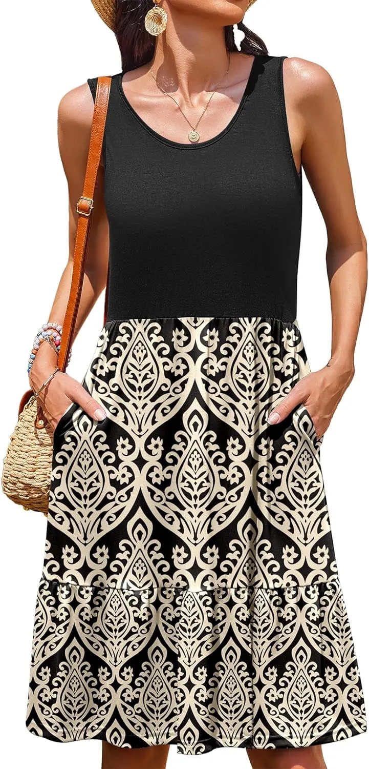 Zeagoo Women Summer Dresses Sleeveless Casual Tank Dress