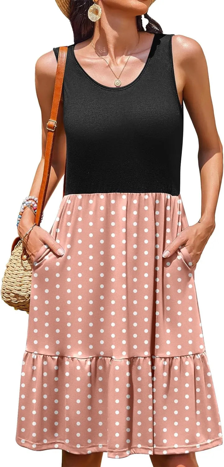 Zeagoo Women Summer Dresses Sleeveless Casual Tank Dress