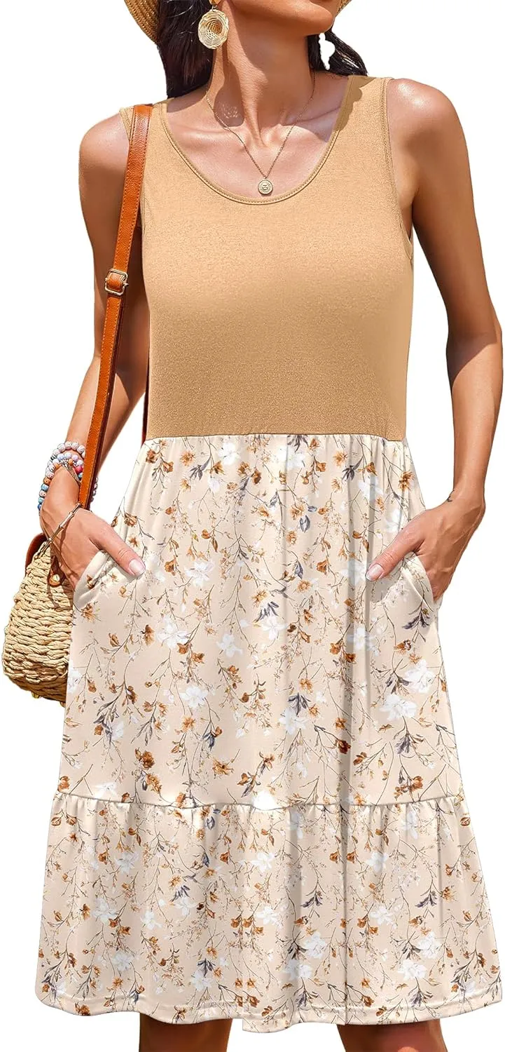 Zeagoo Women Summer Dresses Sleeveless Casual Tank Dress