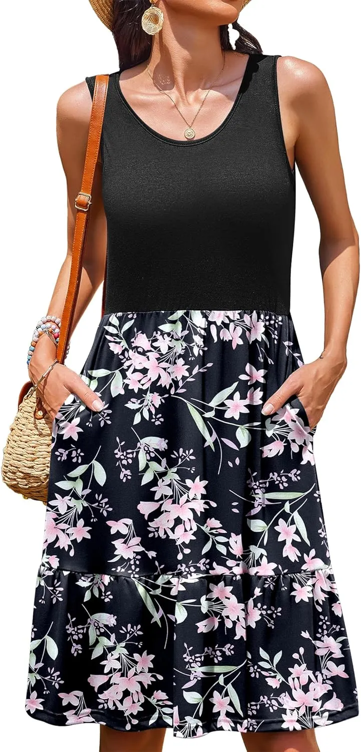Zeagoo Women Summer Dresses Sleeveless Casual Tank Dress