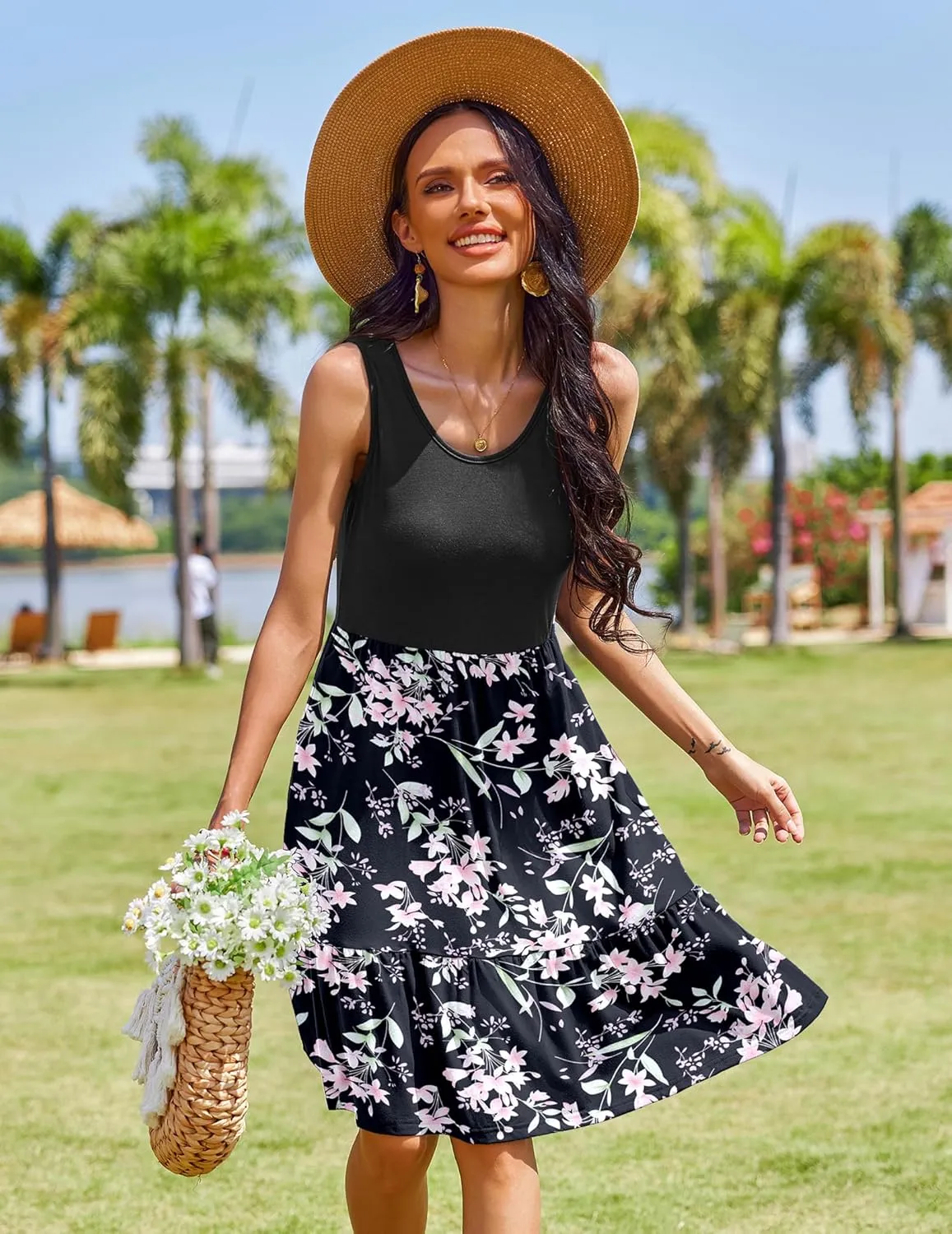 Zeagoo Women Summer Dresses Sleeveless Casual Tank Dress