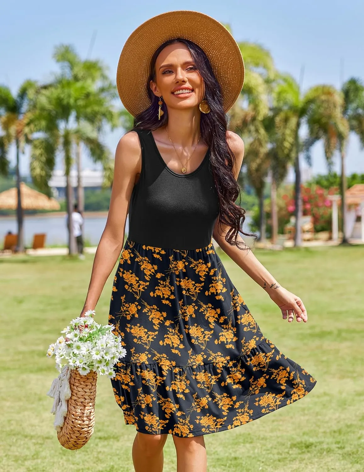 Zeagoo Women Summer Dresses Sleeveless Casual Tank Dress