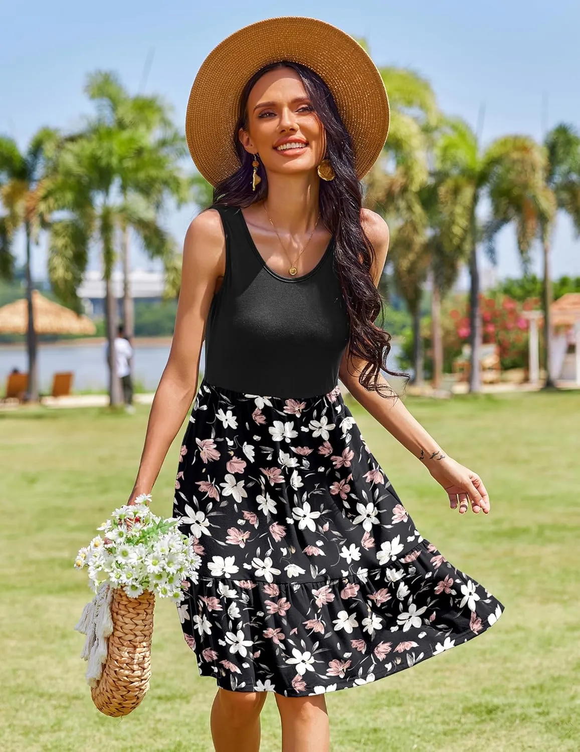 Zeagoo Women Summer Dresses Sleeveless Casual Tank Dress