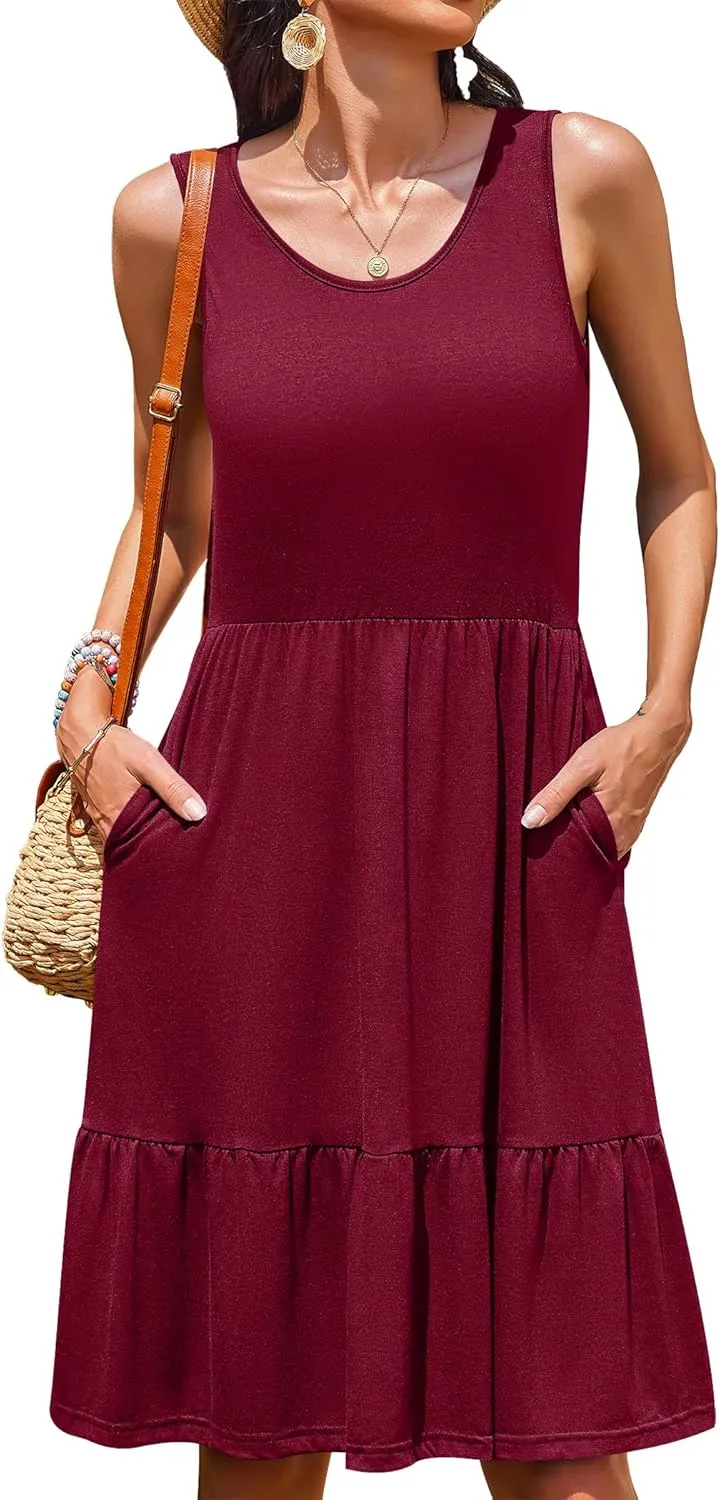 Zeagoo Women Summer Dresses Sleeveless Casual Tank Dress