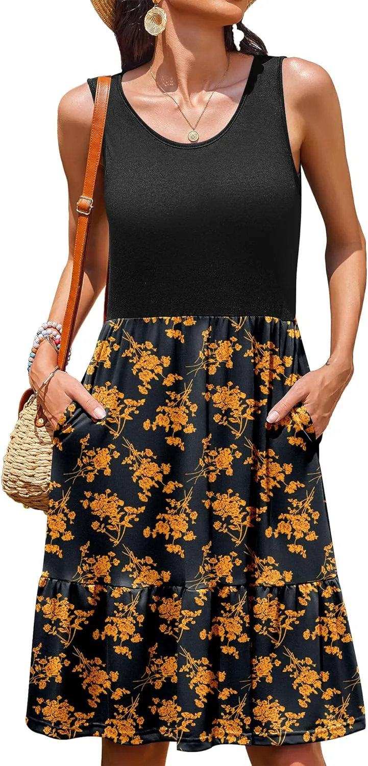 Zeagoo Women Summer Dresses Sleeveless Casual Tank Dress