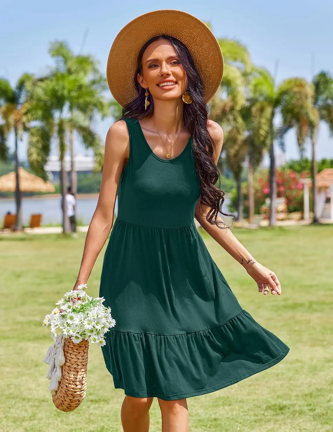Zeagoo Women Summer Dresses Sleeveless Casual Tank Dress