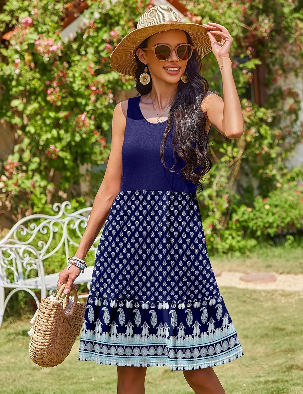 Zeagoo Women Summer Dresses Sleeveless Casual Tank Dress