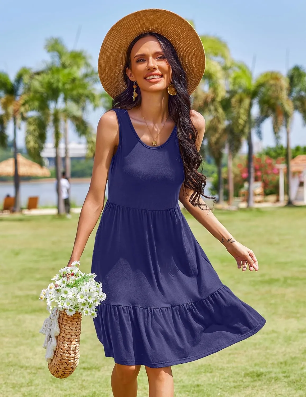 Zeagoo Women Summer Dresses Sleeveless Casual Tank Dress