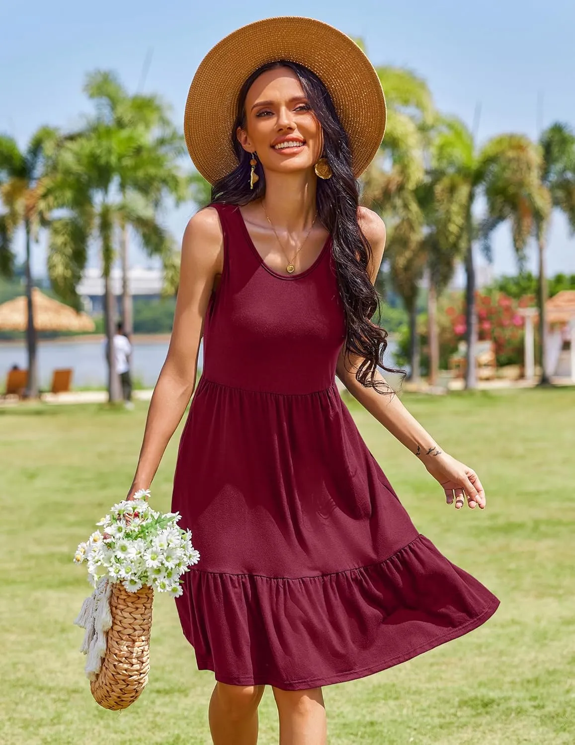Zeagoo Women Summer Dresses Sleeveless Casual Tank Dress