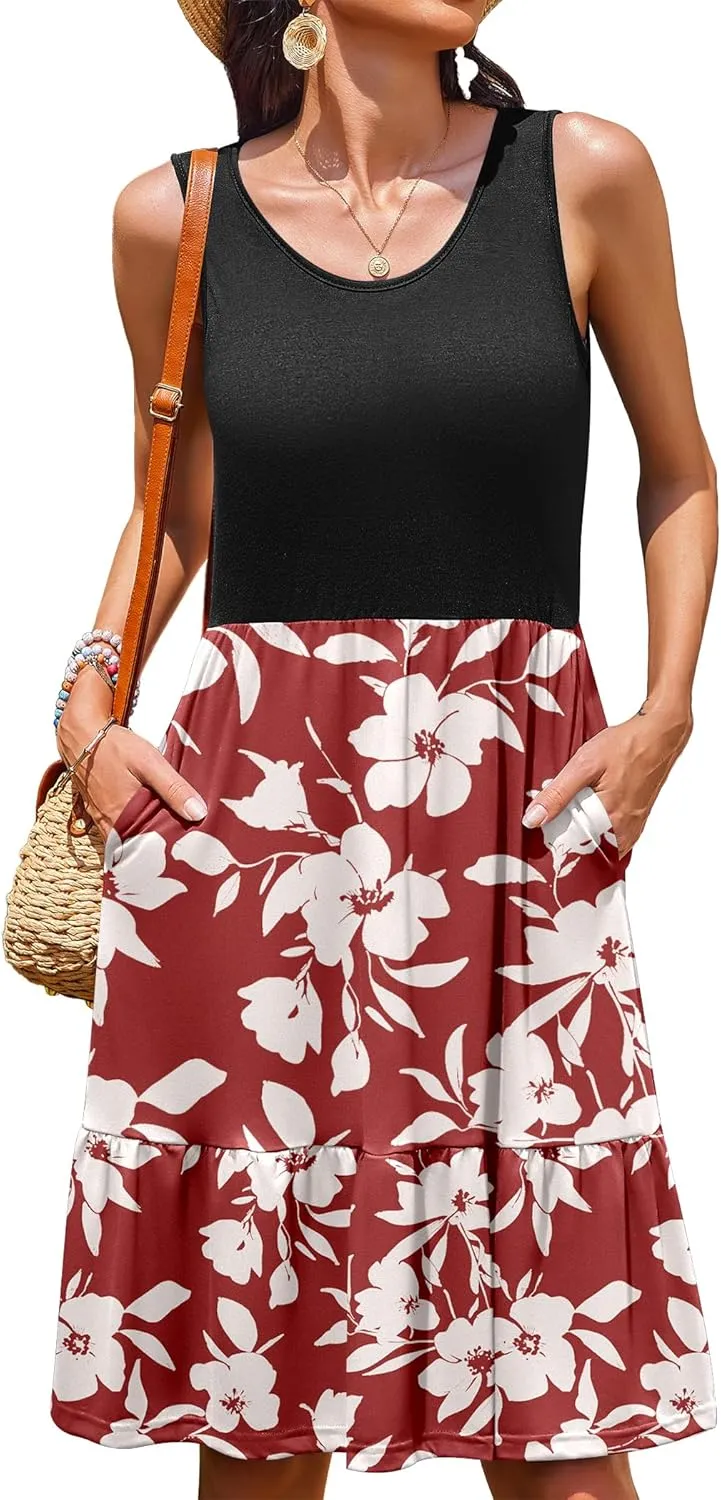 Zeagoo Women Summer Dresses Sleeveless Casual Tank Dress